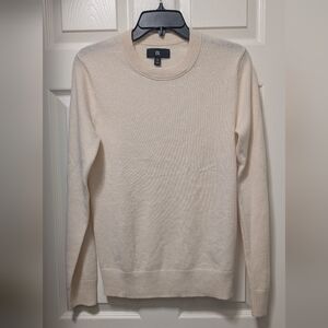 Banana Republic Men's 100% cashmere Crewneck Sweater Ecru White Cream Size XS